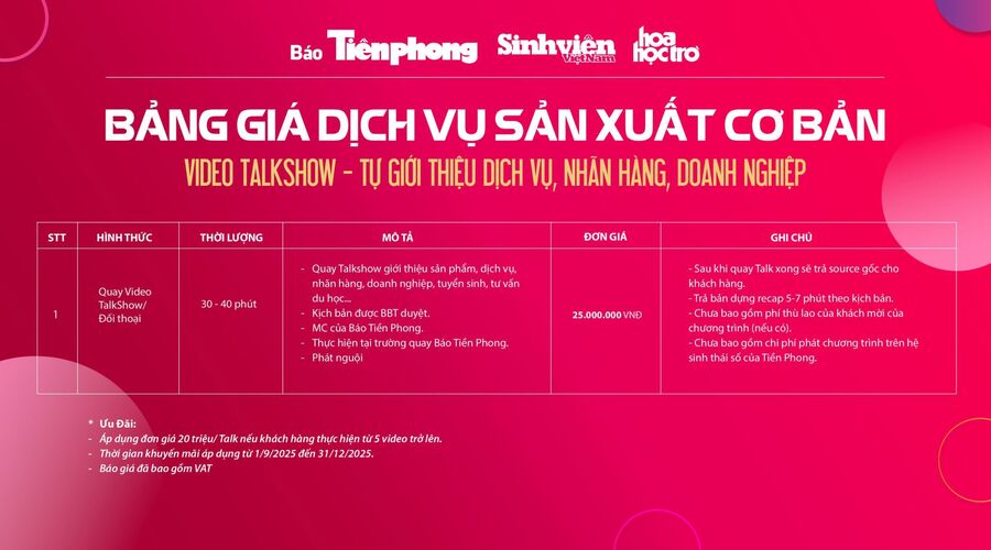 Báo giá Sản xuất Video Tiền Phong