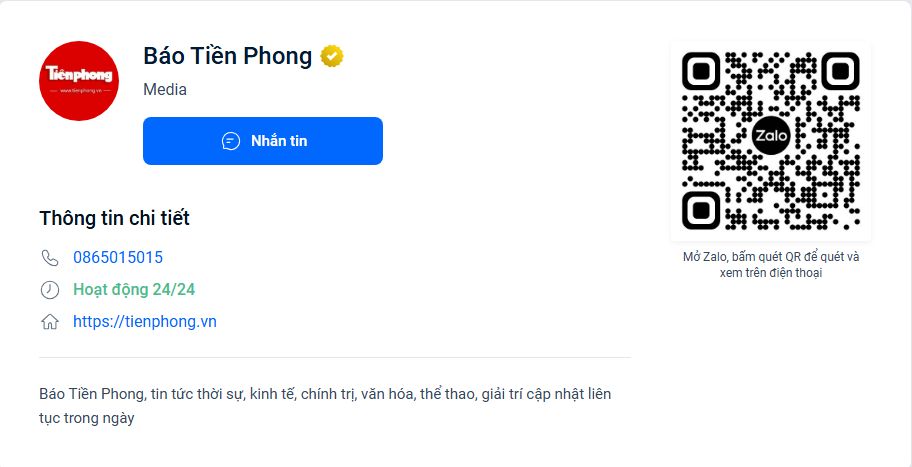 Kênh Zalo OA của Báo Tiền Phong